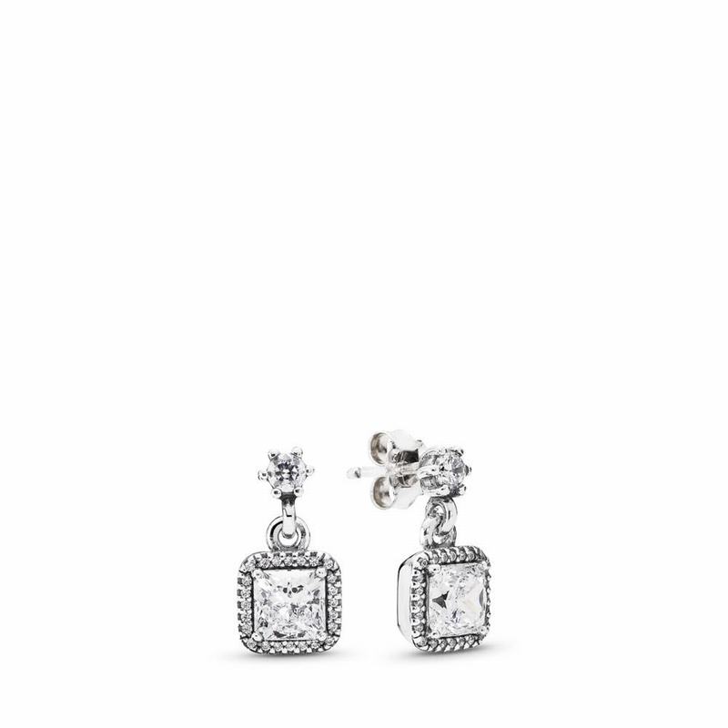 Pandora Timeless Elegance Drop Earrings - Sterling Silver/Cubic Zirconia - Canada | ZY6722KW